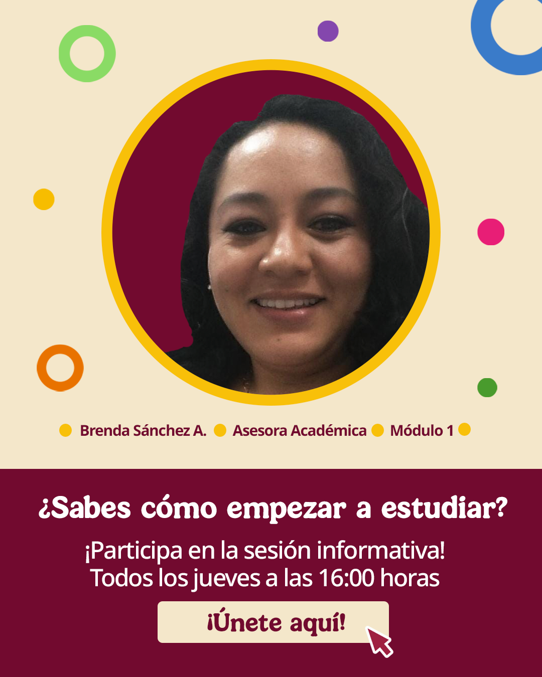 Aviso institucional de Preparatoria Abierta. Haz clic aquí para unirte a la sesión en vivo en Google Meet.